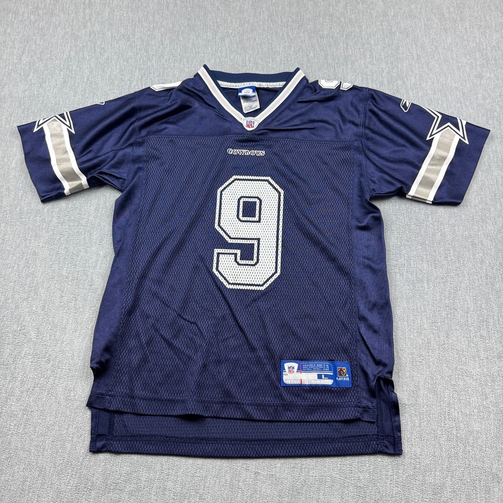 Reebok Dallas Cowboys Tony Romo #9 Jersey Youth Large 14-16 Blue NFL Football